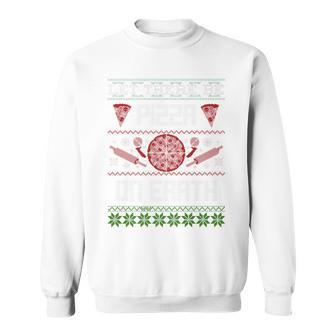 Ugly Christmas Sweater Let There Be Pizza On Earth Sweatshirt | Mazezy