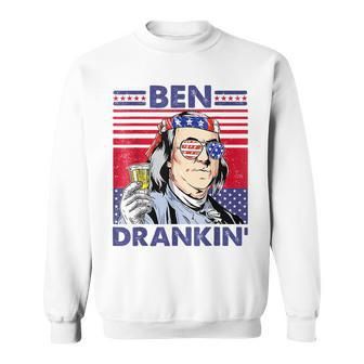Vintage Ben Drankin 4Th Of July Funny Drinking Presidents Sweatshirt - Thegiftio UK
