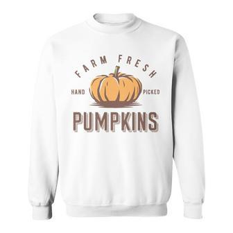 Vintage Fall Halloween Thanksgiving Fresh Farm Pumpkins Halloween Funny Gifts Sweatshirt | Mazezy