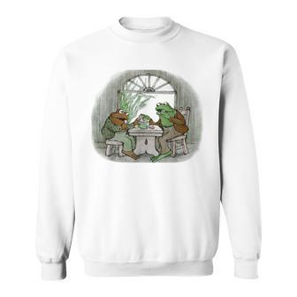 Vintage Frog Toad Friend Cottagecore Aesthetic Frog Lovers Sweatshirt | Mazezy