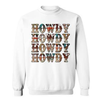 Vintage Howdy Rodeo Western Country Southern Cowgirl Cowboy Sweatshirt