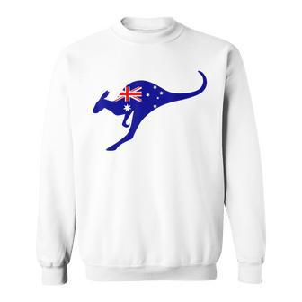 Vintage Kangaroo Australia Flag Aussie Roo Kangaroo Sweatshirt - Seseable
