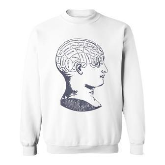 Vintage Phrenology Anatomy Brain Skull Diagram Sweatshirt | Mazezy