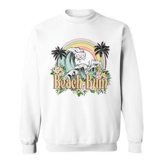 Vintage Retro Beach Bum Tropical Summer Vacation Gifts Vacation Funny Gifts Sweatshirt | Mazezy