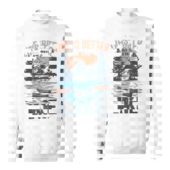 Vintage Retro Life Is Better At The Lake Lake Life Funny Sweatshirt | Mazezy