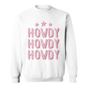 Vintage Rodeo Western Country Texas Cowgirl Texan Pink Howdy Gift For Womens Sweatshirt