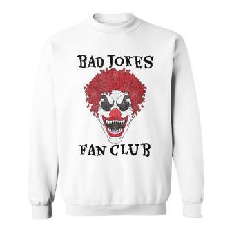 Vintage Scary Clown Bad Jokes Fan Club Creepy Face Sweatshirt | Mazezy