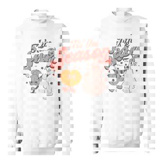 Vintage Tis The Season Cute Pumpkin Ghost Halloween Costume Pumpkin Funny Gifts Sweatshirt | Mazezy