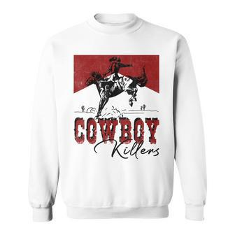 Western Cowboy Rodeo Punchy Cowboy Killers Cowboy Riding Rodeo Funny Gifts Sweatshirt | Mazezy