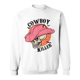 Western Cowgirl Cowboy Killer Skull Cowgirl Rodeo Girl Rodeo Funny Gifts Sweatshirt | Mazezy
