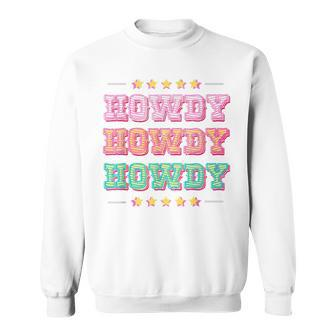 Western Howdy Yeehaw Rodeo Space Cowgirl Horselover Vintage Sweatshirt | Mazezy