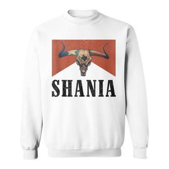 Western Shania First Name Punchy Cowboy Cowgirl Rodeo Style Sweatshirt - Seseable