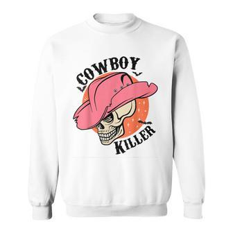 Western Texas Howdy Skull Cowboy Killer Texas Funny Designs Gifts And Merchandise Funny Gifts Sweatshirt | Mazezy