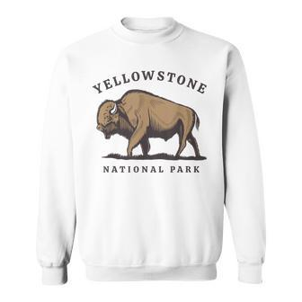 Yellowstone National Park Vintage Buffalo Bison Retro Sweatshirt | Mazezy
