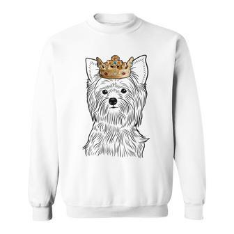 Yorkshire Terrier Dog Wearing Crown Yorkie Dog Sweatshirt | Mazezy