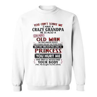 You Cant Scare Me I Have Crazy Grandpa Grumpy Old Red Plaid Sweatshirt | Mazezy