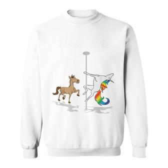 You Me Unicorn Pole Dancing Unicorn Sweatshirt | Mazezy