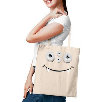 Cute And Spooky Halloween Monster Face W Th | Orange Tote Bag | Mazezy