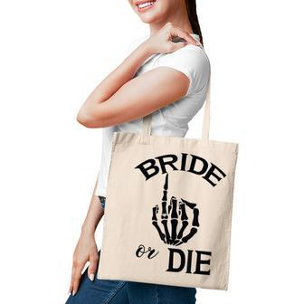 Funny Engaged Bride Skeleton Hand Wedding Ring For Couples Tote Bag | Mazezy