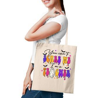 Halloween You Cant Scare Me Im A Teacher Ghost Groovy Halloween Gifts Tote Bag | Mazezy
