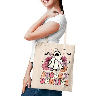 Spooky Dentist Ghost Halloween Dental Trick Or Th Tote Bag | Mazezy