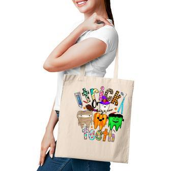 Trick Or Th Dental Squad Halloween Spooky Th Leopard Tote Bag | Mazezy