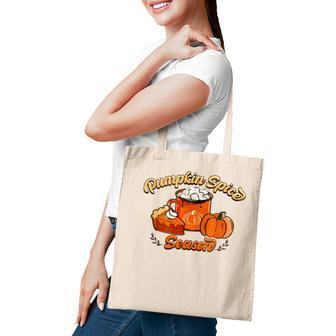 Vintage Pumkin Spice Season Halloween Vibes Tote Bag | Mazezy