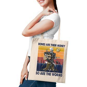 Vintage Skeleton Bones Are Their Money So Are The Worms Tote Bag | Mazezy