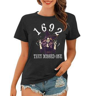 1692 They Missed One Witch Vintage Halloween Salem Women T-shirt | Mazezy