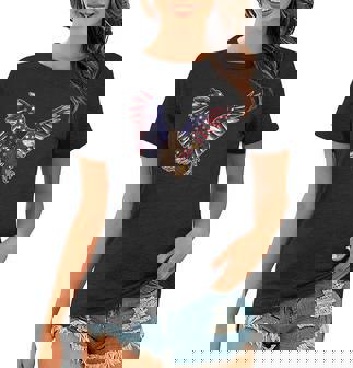 4Th Of July Usa American Flag Eagle Colored Wings Usa Funny Gifts Women T-shirt | Mazezy