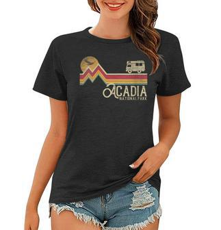 Acadia National Park Retro Style Mountain Maine Vintage Women T-shirt | Mazezy