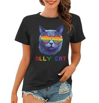 Ally Cat Rainbow Gay Pride Lgbt Animal Cat Lover Gifts 2023 Women T-shirt | Mazezy
