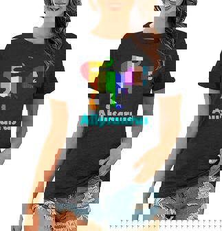 Allysaurus Lgbtq Rainbow Flag Gay Pride Graphics Women T-shirt | Mazezy