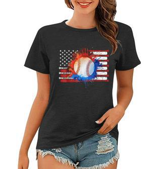 American Flag Baseball Team Gift Patriotic Usa 4Th Of July Patriotic Funny Gifts Women T-shirt | Mazezy AU
