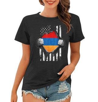 Armenian American Flag T Armenia National Flag Armenia Funny Gifts Women T-shirt | Mazezy