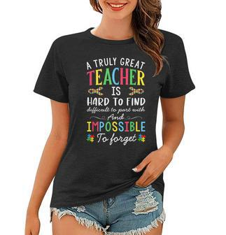 Autism Teacher Hard Find Difficult Forget Autistic Ribbon Gifts For Teacher Funny Gifts Women T-shirt | Mazezy