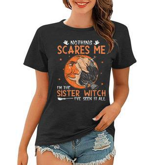 Awesome Cute Halloween Vintage Ideas Sister Witch Gifts For Sister Funny Gifts Women T-shirt | Mazezy