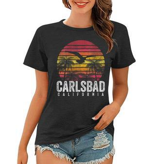 Carlsbad California Ca Vintage Retro Distressed Style Gift Women T-shirt | Mazezy