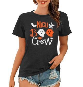 Cute Halloween Nicu Nurse Boo Crew Nursing Novelty Women T-shirt | Mazezy