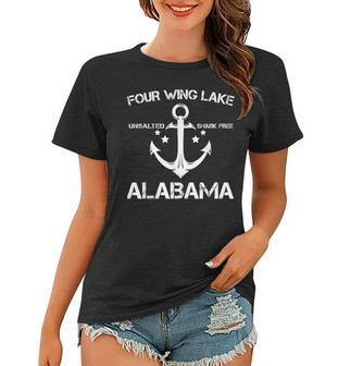 Four Wing Lake Alabama Funny Fishing Camping Summer Gift Camping Funny Gifts Women T-shirt | Mazezy CA