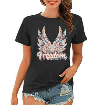 Fourth Of July Fourth Of July Freedom American Wings Freedom Funny Gifts Women T-shirt | Mazezy