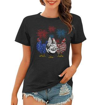 Fourth Of July Funny Chicken Farmer American Flag Patriotic Women T-shirt - Thegiftio UK