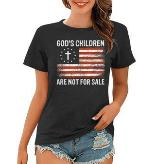Gods Children Are Not For Sale Us Flag American Christian Christian Gifts Women T-shirt | Mazezy