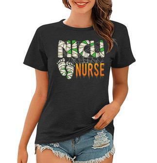 Halloween Nicu Nursing Mummy Costumes Neonatal Nurses Women T-shirt | Mazezy