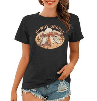 Howdy Ghouls Funny Cowboy Cowgirl Halloween Halloween Gifts Women T-shirt | Mazezy