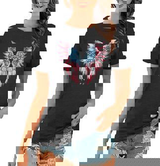 Independence Day 4Th Of July Usa Flag American Wings Usa Funny Gifts Women T-shirt | Mazezy