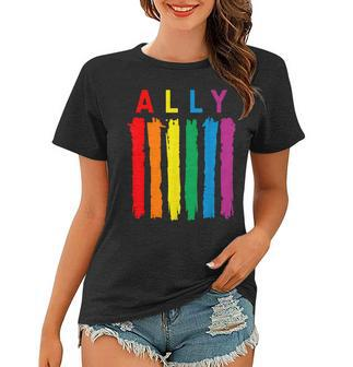 Lgbt Ally Pride Rainbow Proud Ally Women T-shirt - Seseable