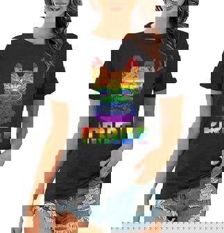 Lgbt Cat Gay Pride Lgbtq Rainbow Flag Cool Sunglasses Women T-shirt - Thegiftio UK