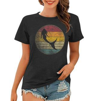 Mermaid Vintage Distressed Retro Style Silhouette 70S 80S 70S Vintage Designs Funny Gifts Women T-shirt | Mazezy