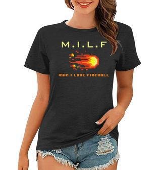 MILF Man I Love Fireball - Funny 8 Bit Vintage Women T-shirt | Mazezy UK